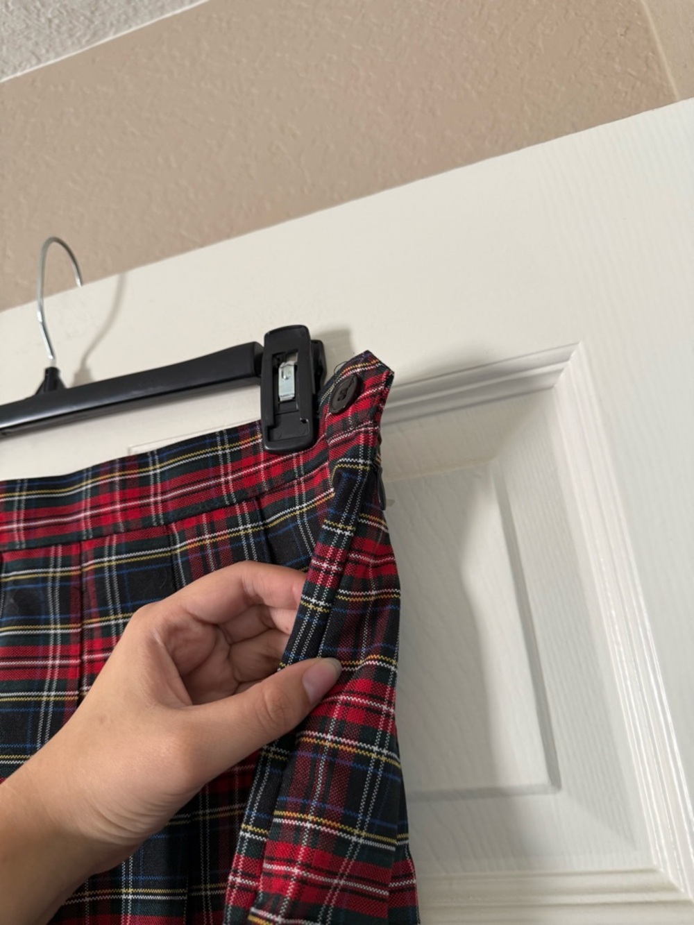 Los Angeles Apparel Red Plaid Pleated Tennis Skirt - Picture 2 of 7